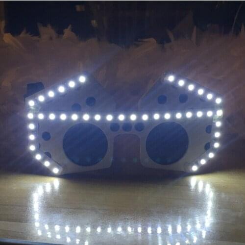 Hot Sale Masquerade Eyewear LED Luminous Flashing Bunny Glasses For Bar DJ Christmas Halloween Party Led Glasses Dance Wear