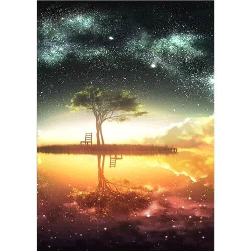 Round full diamond 5D DIY diamond painting love / island landscape diamond embroidery kit mosaic home decoration gift