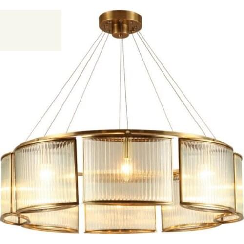 American copper chandeliers European restaurant lamp bedroom study lamp after the modern minimalist living room glass copper han