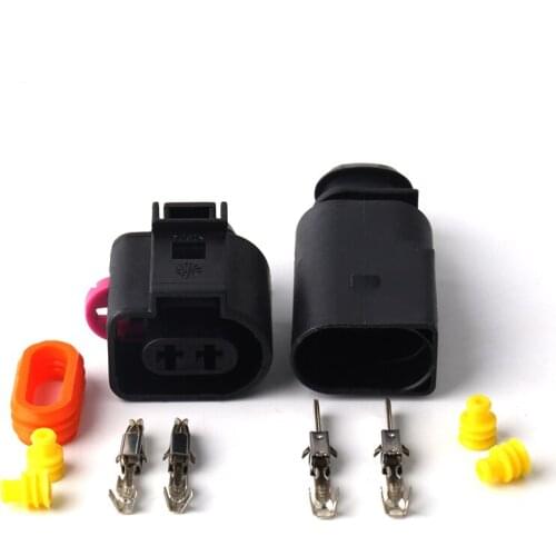 3.5mm 2 Pin 1J0973722 1717692-1 8D0973822 Automotive Temperature Sensor Connector Electric Horn Socket Plug For VW Audi