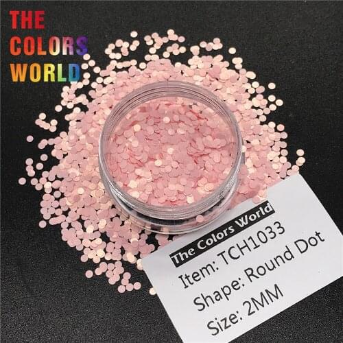 TCT-226 Round Dot Shape Matte Color 2MM Solvent Resistant Nail Glitter Nail Art Decoration Face Glitter Nail Polish Handwork DIY