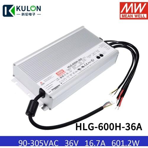 Original MEANWELL LED driver HLG-600H-36A 600W 16.7A 36V LED driver IP65 waterproof Meanwell LED Power Supply HLG-600H A-Type