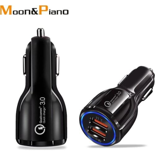 Quick QC3.0 Car Charger Quick Charge Dual USB Fast Charging Cable For Mobile Phone Fast Charging Car-charger Charge Adapter