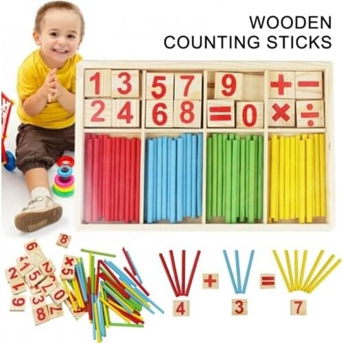 Colorful Bamboo Counting Sticks Baby Toy Montessori Teaching Aids Counting Rod Kindergarten Mathematics Learning Educational Toy
