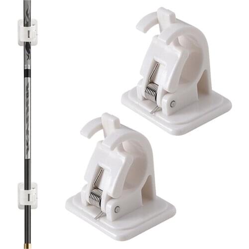 2pcs Fishing Rod Holder Storage Clips Clamps Stands Rack Mounted On Wall/Floor/Tiles Fishing Parts Outdoor