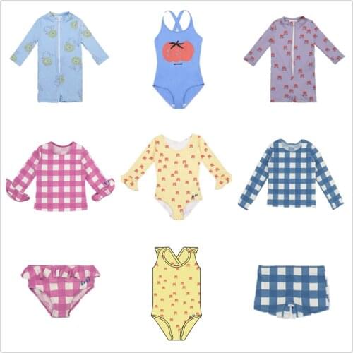 Children Swimwear Summer bobo 2021 New BC Boys Swimwear Girls Kids Straps Cute Printed Swimwear One-piece Swimsuit For 1-10Y