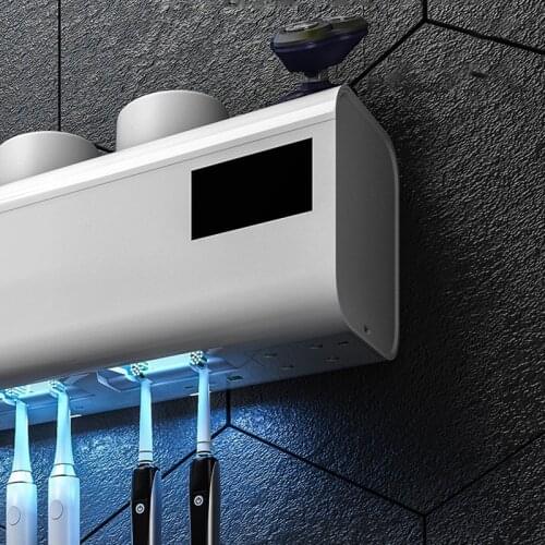 Home Multifunction Smart Disinfection Toothbrush Holder Toothpaste Dispenser Waterproof Wall-Mounted Home Bathroom Accessories