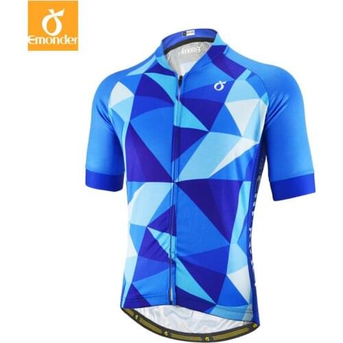 EMONDER Men Cycling Jersey Short-sleeved Pro Team MTB Clothing Waterproof Breathable 2020 Colors Summer Sportwear