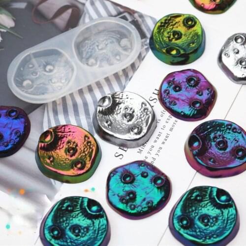 Handmade Round Moon Planet Jewelry Resin Mold Cosmic Stony Meteorite Pendant Mold Epoxy Resin Jewelry Making Tools Crystal Mold