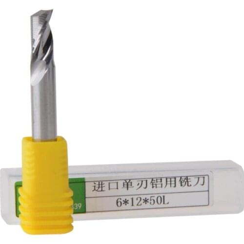 2Pcs 6x12mm Single Flute Milling cutters for Aluminum CNC Tools Solid Carbide,aluminum composite panels