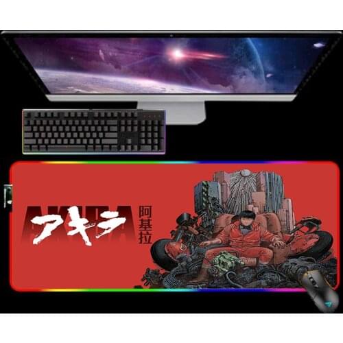 RGB Anime AKIRA Mouse Pad 90X30 Game Girl Mousepad Keyboard Pad LED Mause Pad Rubber No-slip with Backlit Tapis De Souris 35x60