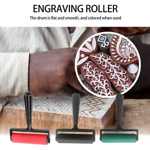 Engraving Roller Red 10cm Engraving Rubber Roller Plastic Diamond Painting Roller Ink Roller Art Tool Printmaking Rubber Roller