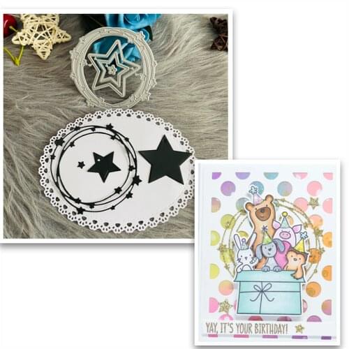 Round circle frame with star scrapbook die Metal Cutting Dies DIY Scrapbook Paper Cards Embossing Craft Die Cut handmade craft