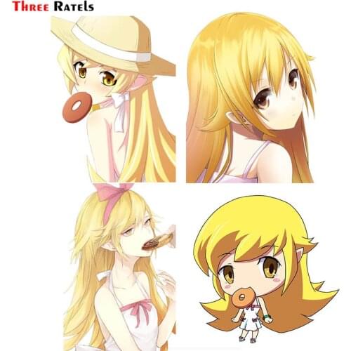 Three Ratels FC984 Cute Anime Girl Shinobu Oshino monogatari for saab sticker Anti Scratch Film funny car decal
