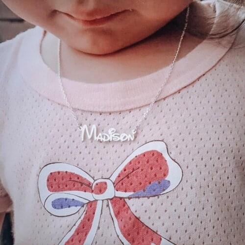 Cute Baby Name Necklaces Nickel Free Personalized Custom Name or Initials or Number ID Tag or Letter Necklaces For Women Gifts