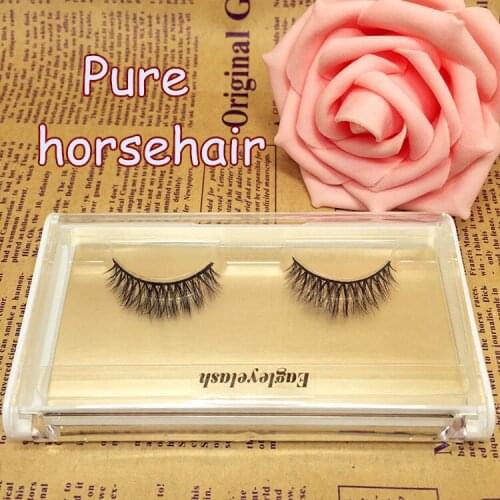 New package 1 pair Horse Hair False Eyelash Extension H11 Makeup Cosmetics Natural Long Crisscross Fake Eye Lash Free shipping