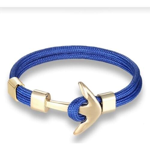 New Occident Fashion Anchor Mens Cool Fashion Aircraft Bracelet Polyester Rope Jewelry