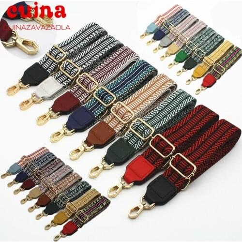 New Replacement Belt Bag Strap Fashion Adjustable Crossbody Shoulder Strap Cotton Fabric Wide Handbag Handle Bags Accessories