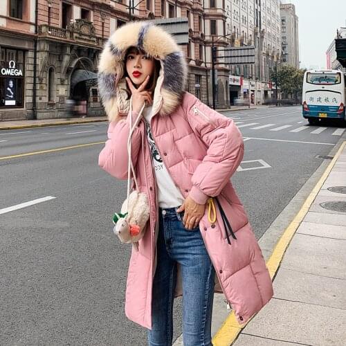 Parka Women Winter Coats Long Cotton Casual Fur Hooded Jackets Women Thick Warm Winter Parkas Female Overcoat Coat 2019 MLD1268