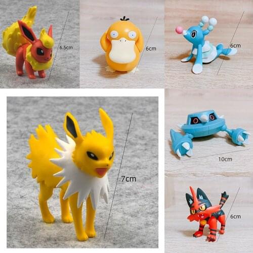Pokemon Toys 6cm Torracat Metang Action Figure Battle Monster Brionne Psyduck Wobbuffet Pikachu Toys Flareon Jolteon Model