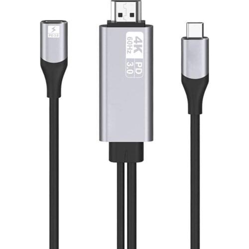 Portable PD 3.0 Female 4K 60HZ Type-c to HDMI Converter Cable for Phone Tablet Stable Signal Portable Plug and Play