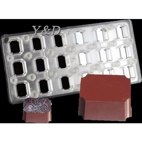 Rectangular Transparent Magnetic Polycarbonate PC Box of Chocolate Molds Transfer Magnet Board Baking Candy Chocolate Mould