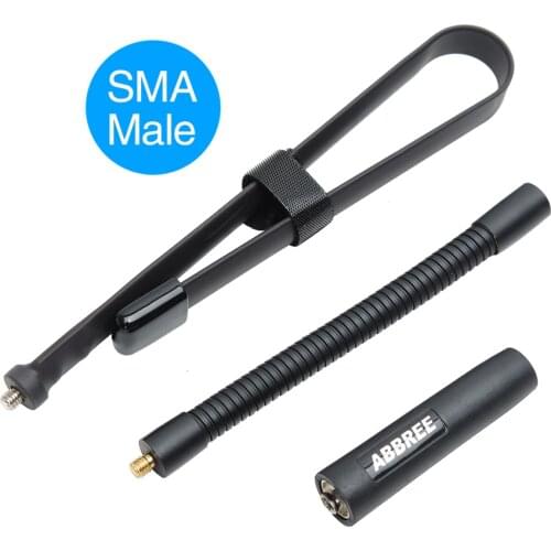 ABBREE AR-152G Foldable CS Tactical Antenna SMA-Male VHF UHF 144/430Mhz for Yaesu TYT MD-380 Wouxun KG-UV8D 9D Plus Walkie Talki