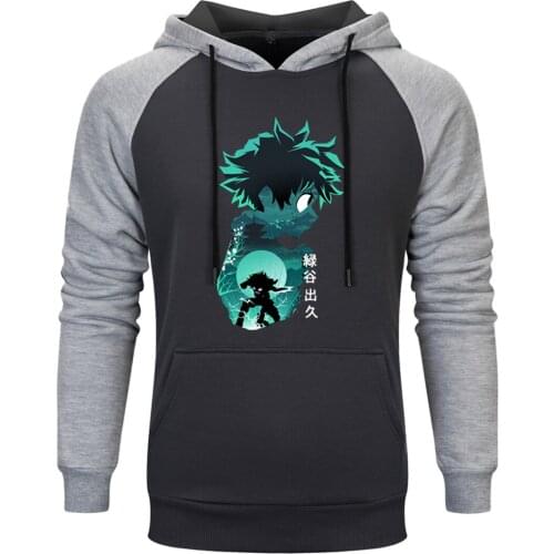 My Hero academy Raglan Hoody Mens K-pop Streetwear Sweatshirt Hoodie Standard Leisure Clothing Winter Autumn Moletom Masculino