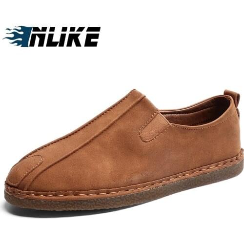 Inlike Oxford Outsole Loafer Shoes Leather Breathable Doug British MenS Lazy Europe Driving Shoes JW387