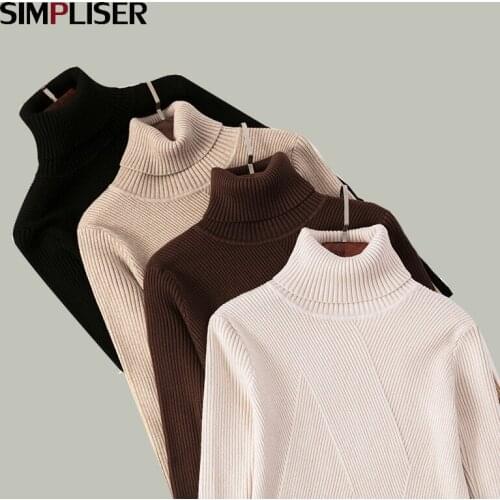 Thickened Women Sweater 2019 Winter Vintage Bottoming Turtleneck Pullovers Female Knitting Shirts Pink Black White Knit Tops red