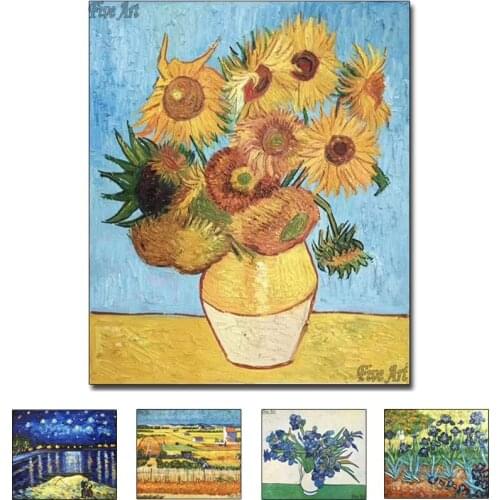 Famous Copy Real Painting Pure Hand-painted Oil Painting on Canvas Sunflowers Paintings Modern Home Decoration Art Wall Picture