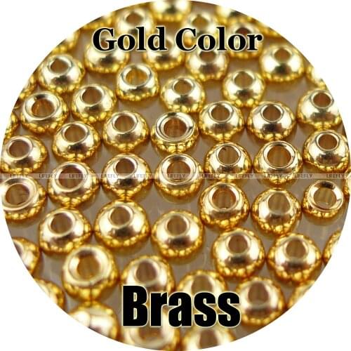 Gold Color, 200 Brass Beads, Countersunk, Nymph Head, Fly Tying, Fly Fishing