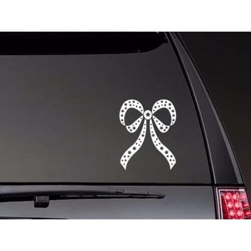 Star Ribbon Bow Car Stickers Rear windshield Car Bumper Window Stickers Art Parten ZP0379