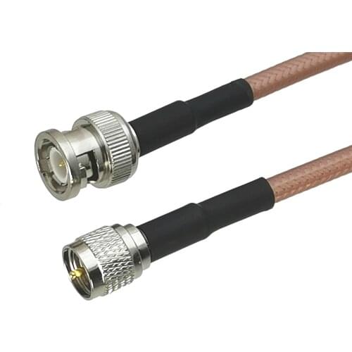 1Pcs RG142 Mini UHF Male Plug to BNC Male Plug Connector RF Coaxial Jumper Pigtail Cable For Radio Antenna 6inch~10M