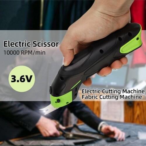 3.6V Multipurpose Cordless Electric Scissor Auto Cutter Chargeable Fabric Sewing Scissors Handheld With 2 Battery