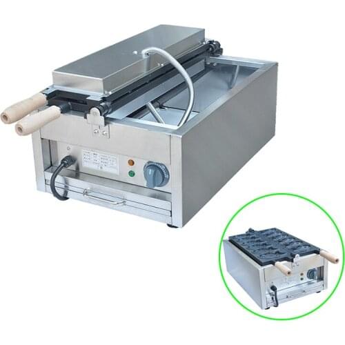 3000W Commercial Electric Taiyaki Machine Fish Waffle Baker Stainless Steel Six Fish Shaped Cake Maker Nonstick Coating