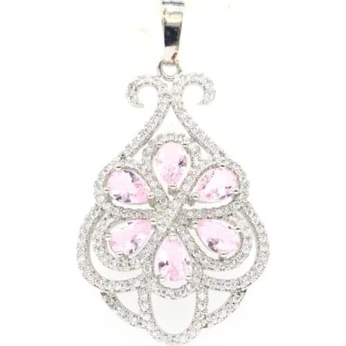 43x27mm Highly Recommend Created White Bright Cubic Zircon for Women Daily Wear Drop Shipping Silver Pendant Eye Catching