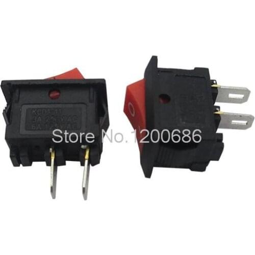 5 Piece Rocker switch power switch 10X15mm red boat switch 2 foot two-level boat-shaped switch