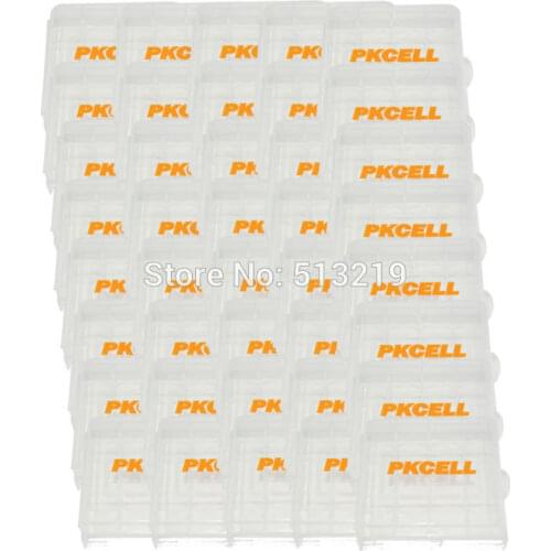 50pcs PKCELL AA/AAA battery holder box cases white box for 4pcs AA/AAA battery free shipping