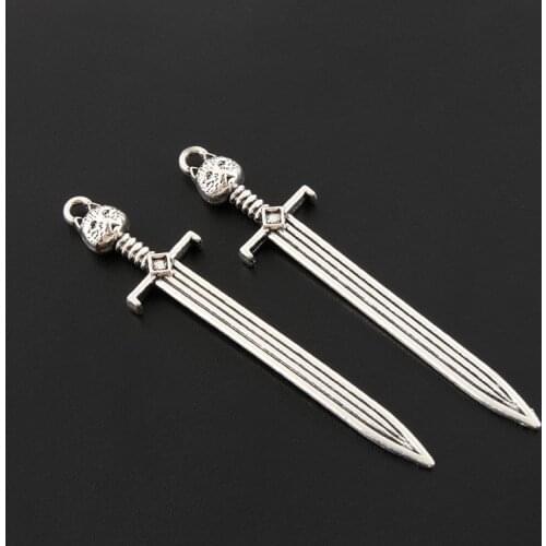 8pcs Silver Color Metal Dagger Knife Sword Charms For Jewelry Making Retro DIY Handmade Accessories
