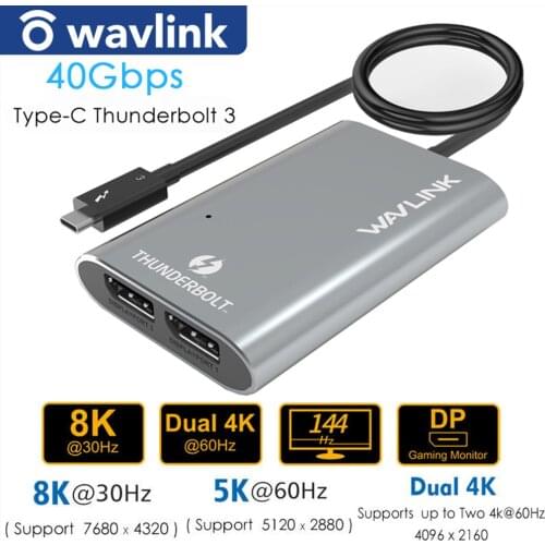 Thunderbolt 3 adapter dual HDMI Display adapter USB C Hub Dual HDMI Output Converter Support 4K Ultra HD Display Type C Splitter