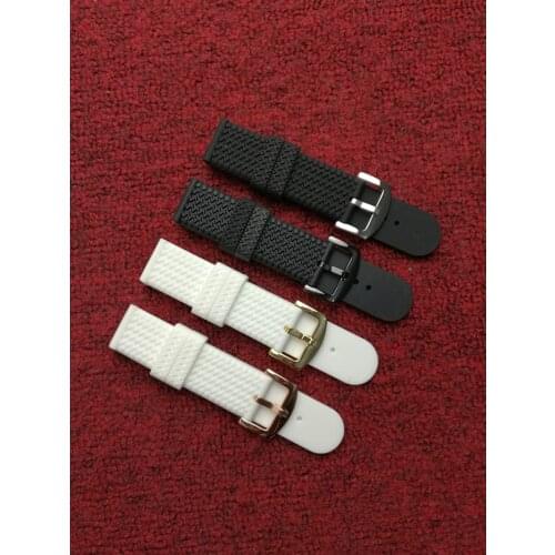 Watch accessories silicone strap 22mm flat rubber strap generic brand silicone buckle strap