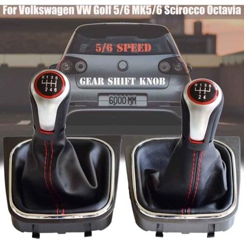 Car styling Manual Gear Shift Knob Lever Stick Pen 5 6 Speed ball For VW Volkswagen Golf 5/6 MK5/6 Scirocco(2009) octavia