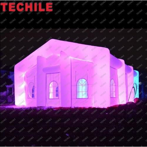 Free shipment lighting dome inflatable party event tent wedding party house inflatable air tent with led 1