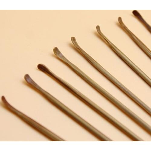Wood Coal Bamboo Spoon Ear Pick Tool Polishing Round Bamboo Handle Ear Cleaner Creative Gift