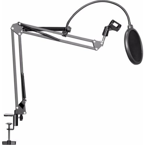 NB-35 Microphone Suspension Arm Stand Clip Holder and Table Mounting Clamp Filter Windscreen Mask Shield Clip Kit