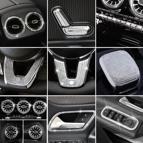 For Mercedes Benz GLB Class GLB220 GLB250 2020 2021 Interior Central Console Decoration Refit Crystal Diamond Ring Trim Decal