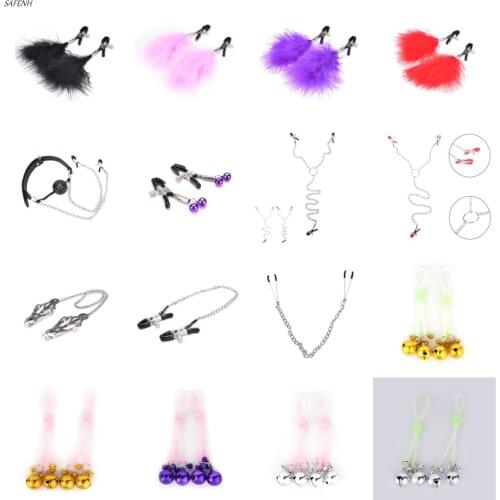 Exotic Accessories Metal Chain Nipple Clamps Chains Adult Breast Clips Milk Folder Clip For Couples Flirting