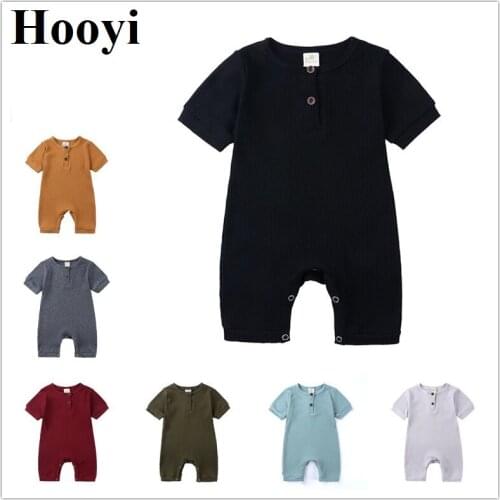 Cotton New Born Rompers Boys Summer Baby Girl Clothes Bodysuit Solid Childrens Short Sleeve Pijama