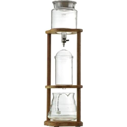 DIY Luxury Dutch Iced Cold Brewer Dripper Rosewood Pilliar Heat Resistant Glass 360ML Reusable Filter Barista Coffee Percolator